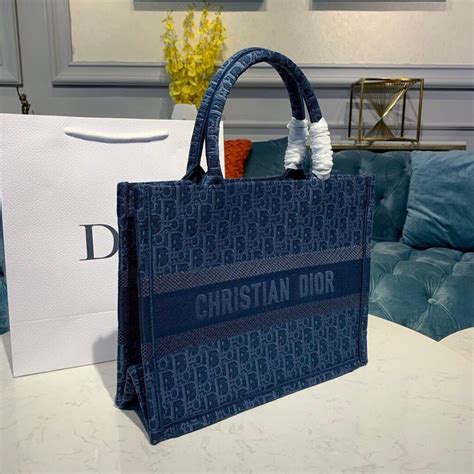 dior book tote bag blue|christian dior blue tote.